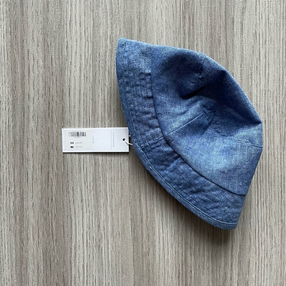 NWT Janie and Jack Linen Chambray Bucket Hat Blue 6-12 Months - Picture 4 of 6